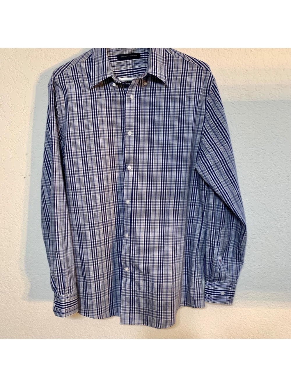 Tommy Hilfiger Slim Fit Blue Plaid Button-Up Shirt
